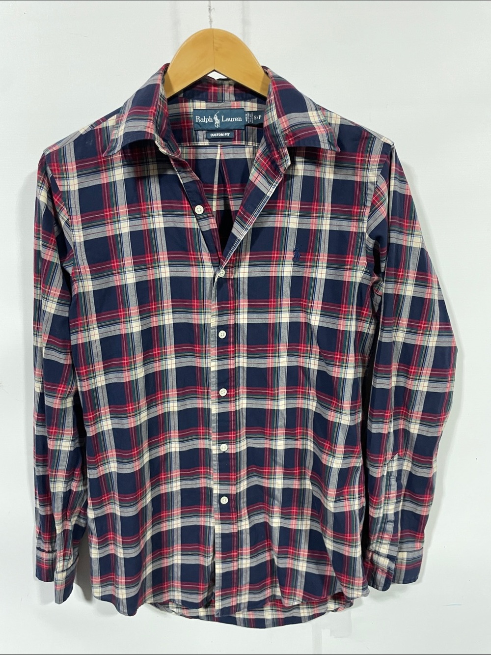 Ralph Lauren Plaid Button-Down Shirt in Navy, Red & White